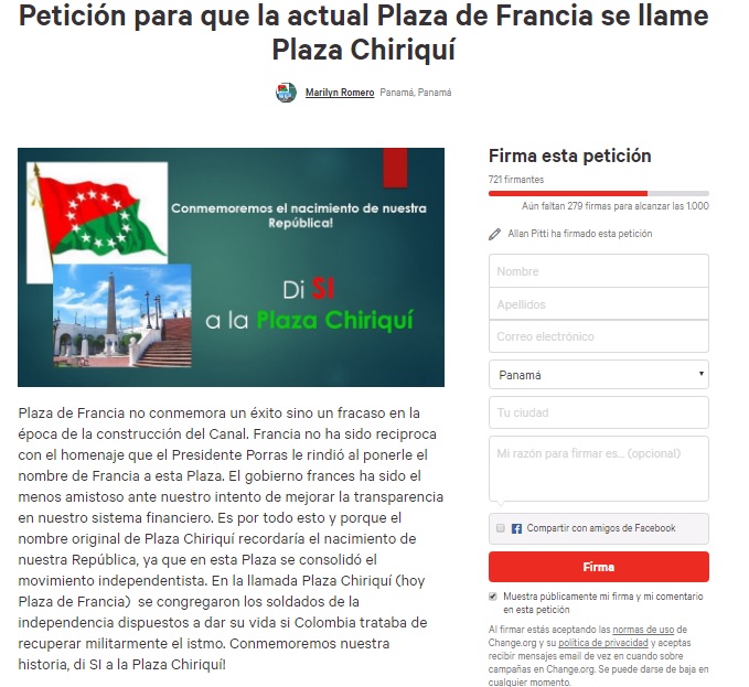 Piden renombrar Plaza de Francia a Plaza Chiriquí - Crítica